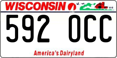 WI license plate 592OCC