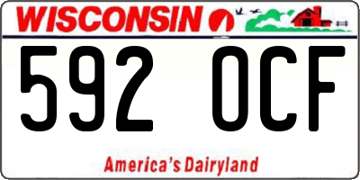 WI license plate 592OCF