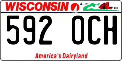 WI license plate 592OCH