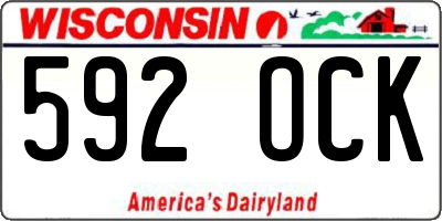 WI license plate 592OCK