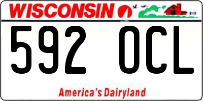 WI license plate 592OCL