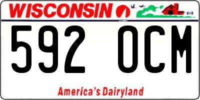 WI license plate 592OCM