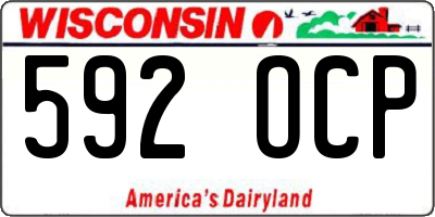 WI license plate 592OCP
