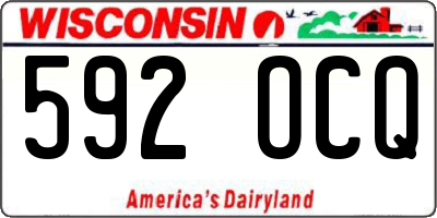 WI license plate 592OCQ