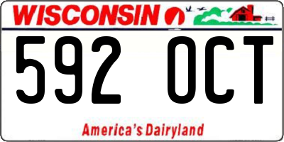 WI license plate 592OCT