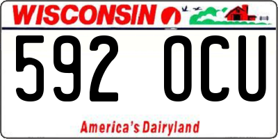 WI license plate 592OCU