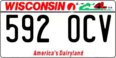 WI license plate 592OCV