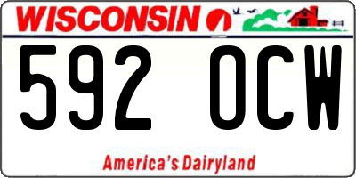 WI license plate 592OCW
