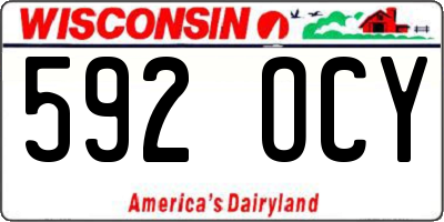 WI license plate 592OCY