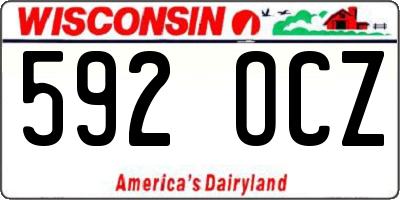 WI license plate 592OCZ