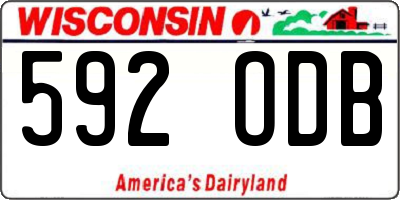 WI license plate 592ODB