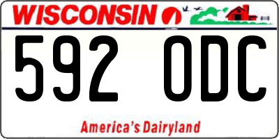 WI license plate 592ODC