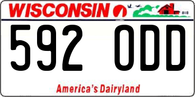 WI license plate 592ODD