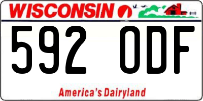 WI license plate 592ODF