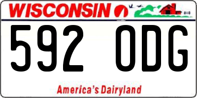 WI license plate 592ODG