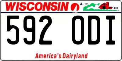 WI license plate 592ODI