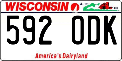 WI license plate 592ODK