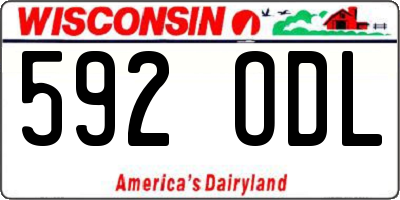 WI license plate 592ODL