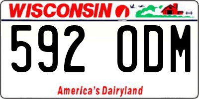 WI license plate 592ODM