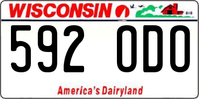 WI license plate 592ODO