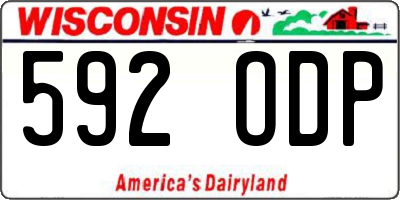 WI license plate 592ODP