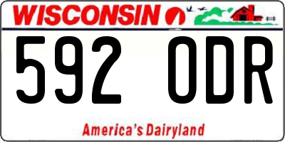WI license plate 592ODR