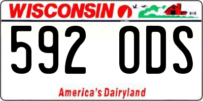 WI license plate 592ODS