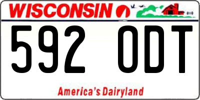 WI license plate 592ODT