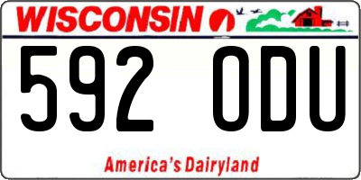 WI license plate 592ODU