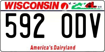 WI license plate 592ODV