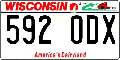 WI license plate 592ODX