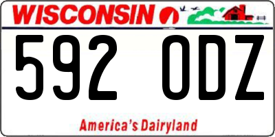 WI license plate 592ODZ