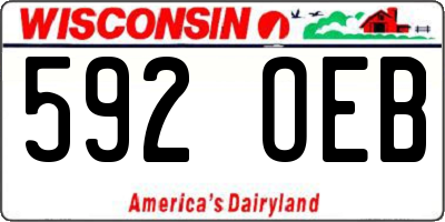 WI license plate 592OEB