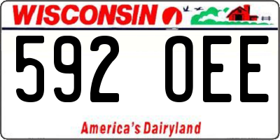 WI license plate 592OEE