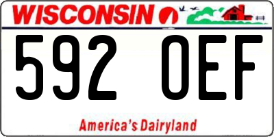 WI license plate 592OEF
