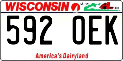 WI license plate 592OEK