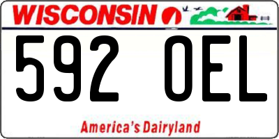WI license plate 592OEL