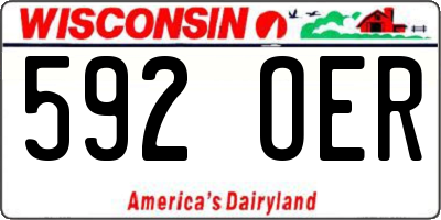 WI license plate 592OER