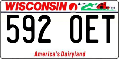 WI license plate 592OET