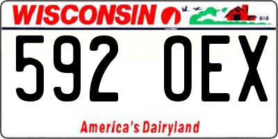 WI license plate 592OEX