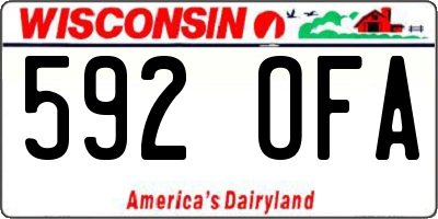 WI license plate 592OFA