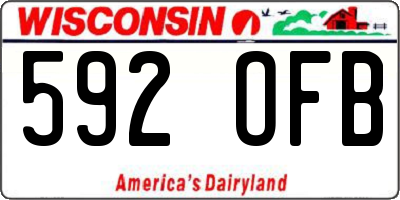 WI license plate 592OFB