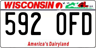 WI license plate 592OFD