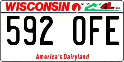 WI license plate 592OFE