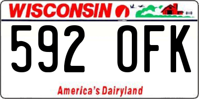 WI license plate 592OFK
