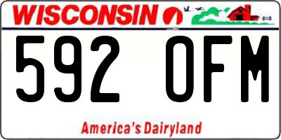 WI license plate 592OFM