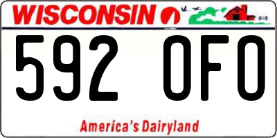 WI license plate 592OFO