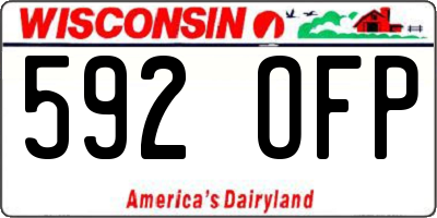 WI license plate 592OFP