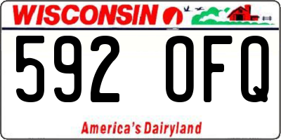 WI license plate 592OFQ