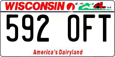 WI license plate 592OFT